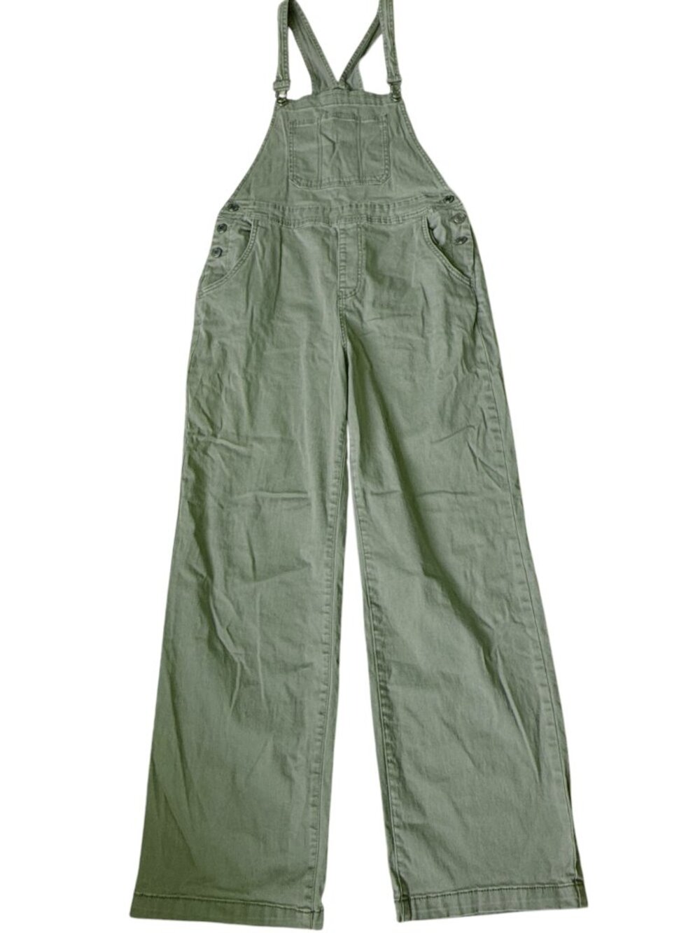 No Boundaries Olive Khaki Straight Leg Overalls Womens Size M Streetwear Utility